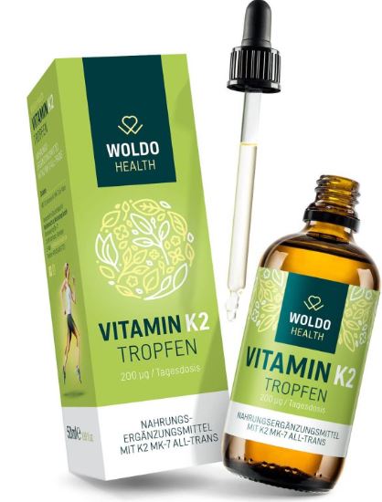Vitamin K2 v kapkách od Woldohealth